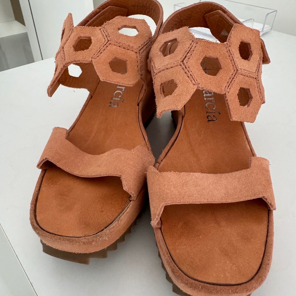 PEDRO GARCIA SUEDE WEDGE PLATFORM HEELS